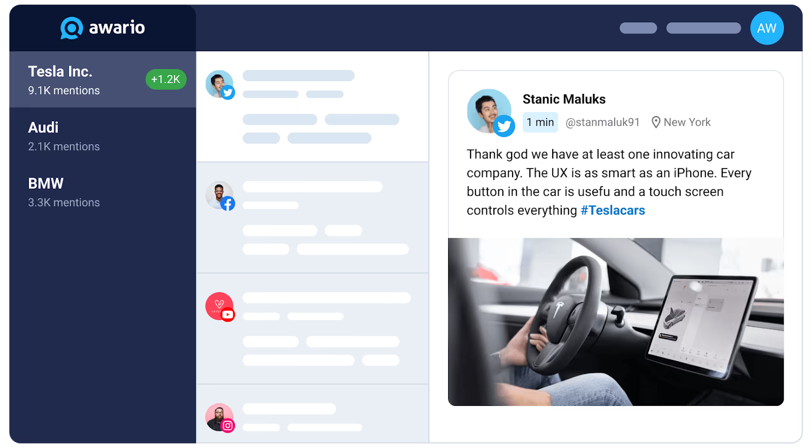 Awario brand monitoring interface