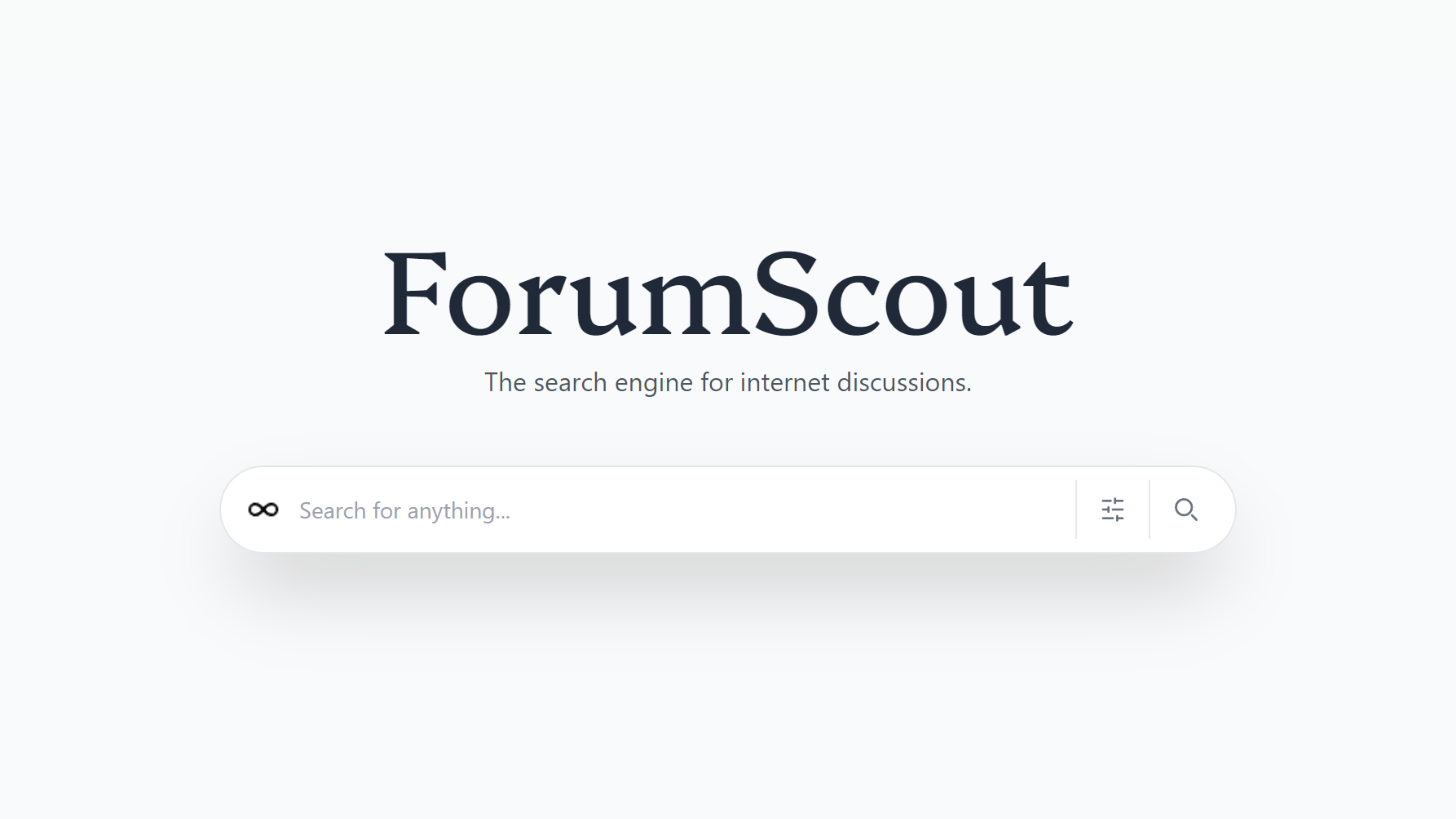 A screenshot of ForumScout's search engine